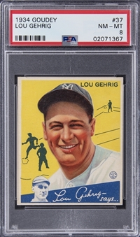 1934 Goudey #37 Lou Gehrig – PSA NM-MT 8